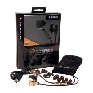 Monster Elements Bluetooth Wireless Superslim In Ear Headphones Rose Gold New